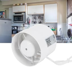 100mm ABS Plastic Pipe Fan Pipe Insertion Exhaust Fan Quiet 2400 Rpm For Air Extraction In Offices Toilets Kitchen Bathroom