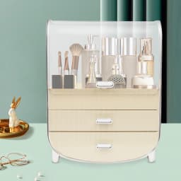 Rust-Resistant Large Makeup Organizer Cosmetics Skincare Organizers with Lid and Drawers for Dressing Table/Bedroom/Bathroom