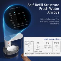 Automatic Cat Water Fountain Self Refilling and Pouring Pet Water Dispenser Silent Wireless Pet Drinking Fountain Large Capacity
