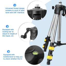 1.2M Extension Bar 1.2M Three Height Adjustment Stainless Steel Extension Bar Tripod Stand For Laser Level with Bubble-level