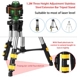 1.2M Extension Bar 1.2M Three Height Adjustment Stainless Steel Extension Bar Tripod Stand For Laser Level with Bubble-level
