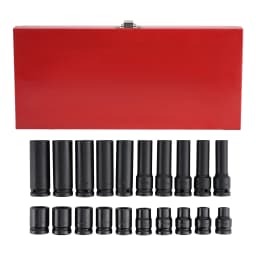 20Pcs Long Reach Wheel Wrench Nut 10mm-19mm 6 Points 1/2 inch Drive Sockets Set