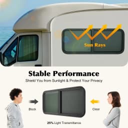 900x300mm/1000x400mm Tempered Glass Sliding RV Window Caravan Side Window Camper Vent Push-Pull Window Mosquito Net Shade Window