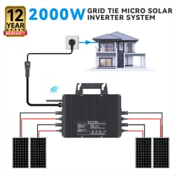 2000W Solar Panel Converter Household Grid On Connected Solar Microinverter System Max Use for 4pcs Each 400-700W Solar Panels