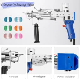 Electric Tufting Gun 2 in 1 Set with Fabric, Carpet Trimmer Carpet Tapis Knitting Tufting Pistol Weaving Flocking Rug Machine
