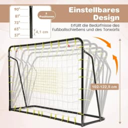 2 in 1 soccer goal & rebounder, soccer goals for garden children, height-adjustable soccer goal set with metal frame & 2 nets