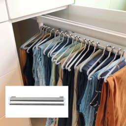 54.2cm Pull Out Clothes Hanger Rail, Extendable Clothes Storage Hanger Rack, Adjustable Hanger Rack Bar for Pants Coats