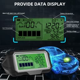 2026 QUICKLYNKS BM5-D Car Battery Tester 12V Battery Monitor Head-Up Display SOH SOC Charging Battery Analyzer Diagnostic Tool
