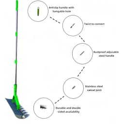 Thatch rake, thatch rake, garden thatch rake, garden rake, garden thatch rake, for loosening soil and collecting fallen leaves