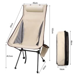 Folding Camping Chair with Headrest Lightweight Aluminum Alloy Portable Tourist Chair Fishing Chair Moon Chair Outdoor Furniture