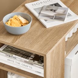 SoBuy FBT34 side table newspaper stand coffee table bedside table table with Rolls