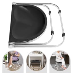 Cozy Home Use Black Folding Chair Suitable For a Bedroom Balcony Consists Of a High-Class Electroplated Iron Frame
