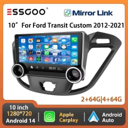 ESSGOO 10" Android 14 Car Stereo Radio For Ford Transit Custom 2012-21 Carplay Android Auto GPS Navi FM WiFi BT RDS Mirror Link
