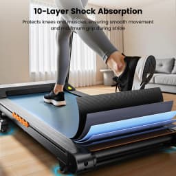 Formill FT61 3.0HP Foldable Treadmill, 15% Incline, 13.5km/h, 17×43Inch Belt, 300lbs Load, Silent, LCD, Shock-Absorbing for Home