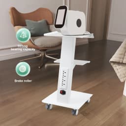 Multi-Functional Salon Trolley Cart Steel 3-Tier 4 Power Outlets for Beauty Medical Lab Dental Hospital Use