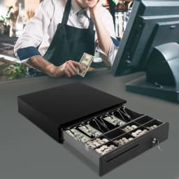 Black Eight Grid Cash Box 405 Cash Register Drawer Cash Register Drawer With 3-Position Lock For Hotels Supermarkets Hospital