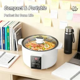 220V Multi Cookers Single/Double Layer Portable Electric Hot Pot 1.7L Household Non-stick Pan for Ramen, Dumplings, Oatmeal