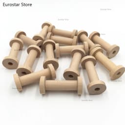 10Pcs Natural Wooden Spools 3x7cm Thread Reels Organizer for Sewing Machine Ribbons Twine Wood Wire Spool Tools DIY Accessories