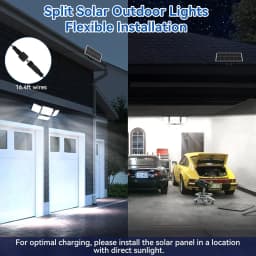 Solar LED Floodlight 5000mah Battery Dual Sensor Head