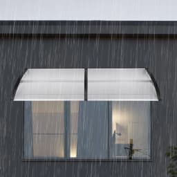 200x90CM Transparent Door Canopy 95% UV Block Weatherproof Arc Cover for Porch Balcony Window