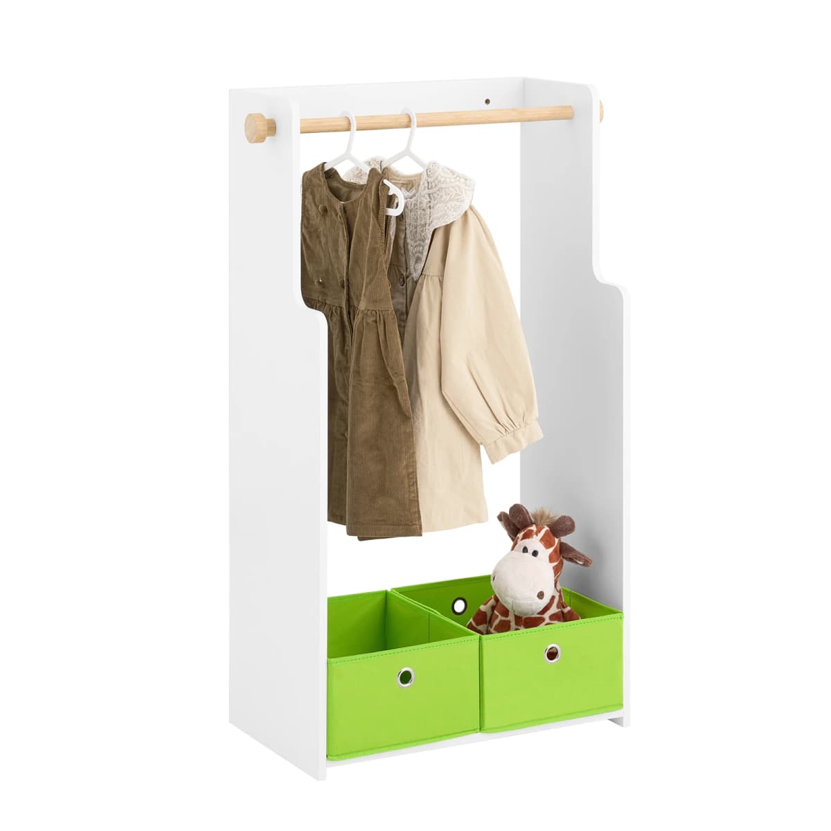 SoBuy KMB109-W kids wardrobe with 2 hooks & Boxing closet & shelf for CHILDREN'S room 60x110x35cm