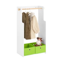 SoBuy KMB109-W kids wardrobe with 2 hooks & Boxing closet & shelf for CHILDREN'S room 60x110x35cm