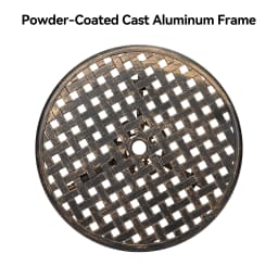 Compact 24" Round Cast Aluminum Bistro Table – Outdoor Coffee Table with Umbrella Hole, Rust-Resistant for Garden, Balcony