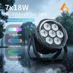 AICPOSE Waterproof LED 7x18W 6 in 1 Par Light DMX Effect Professional Stage DJ Christmas Public Color Light Outdoor Waterpro