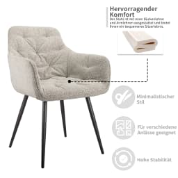 Set of 2 High Quality, Durable, Stable, Bouclé fabric Comfortable Ergonomic Office Chairs
