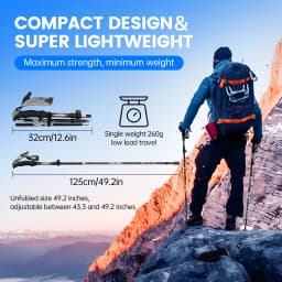 110-125 Cm Trekking Poles EVA Handles Foldable Adjustable Aluminum Alloy High Density Nordic Walking Poles 1 Pair