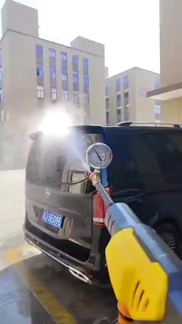6in1 Wireless Car Wash Gun 30Bar High Pressure 1500mAh Battery 5M Hose Foam Kettle Cordless Car Washer for Home/Yard Cleaning