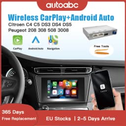 AUTOABC Wireless Carplay and Android Auto module for Peugeot 208 308 508 3008 Citroen C4 DS3 DS4 DS5 SMEG Mirror Link Multimedia