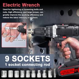 3in1 Multifuctional Electric Drill Handheld Lithium Screwdriver 21V Impact Drill Brushed Motor 2 Speeds Control Stepless Speed
