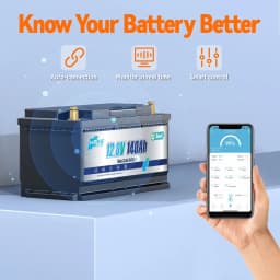 HRBEEnergy 12V 140Ah Bluetooth LiFePO4 Lithium Battery,Low-Temp Protection,Rechargeable Battery for Marine,Trolling Motor,Solar
