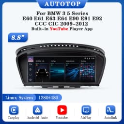AUTOTOP 8.8“ CarPlay Android Auto Car Linux Multimedia Screen For BMW 5/3 Series E60/E61/E62/E63/E90/E91/E92/E93/M3 CCC CIC GPS