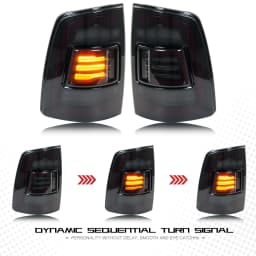 LED Tail Lights for Dodge Ram 1500 2500 3500 2009-2018 4th Gen Dynamic Animation Sequential Turn Signal Rear Lamps Assembly