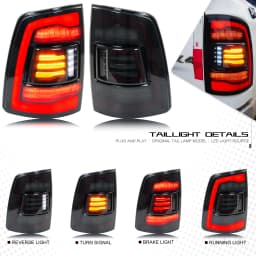 LED Tail Lights for Dodge Ram 1500 2500 3500 2009-2018 4th Gen Dynamic Animation Sequential Turn Signal Rear Lamps Assembly
