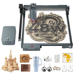 AtomStack A40 Pro V2 Laser Engraver 40W Professional Grade Laser Engraving and Cutting Machine Linear Slide Rail for Thick Wood