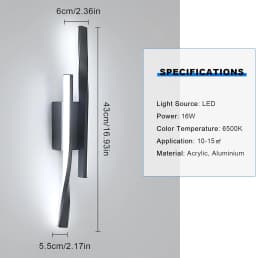 LED Interior Wall Sconce,24W Linear Wall Lamps 3000K Warm Light,White Modern Wall Light for Living Room