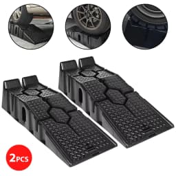 2pc Black Heavy Duty Car Ramps 90cm Long Antiskid Working Ramp Auto Oil Changing Repair Maintenance Jack Lift Tools