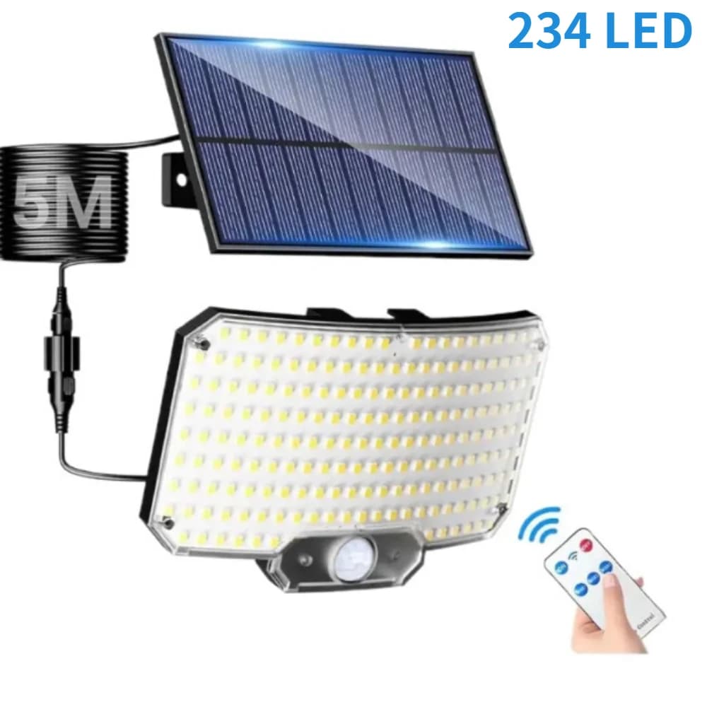 234LED Solar Lights Outdoor 3 Modes Motion Sensor with Remote Super Bright Solar Wall Lamp Waterproof Floodlight for Yard Garage