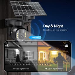 Neye 8MP/4K Solar Outdoor 4G SIM Card Camera HD 10X Digital Zoom Pan Tilt Camera Automatic Tracking Built-In Battery Camera