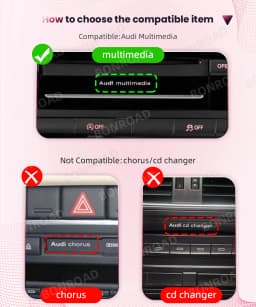 BONROAD Wireless CarPlay Android Auto Interface Adapter For Audi A4 B8 A5 Q5 2009-2016 Bluetooth GPS Navigation MMI 3G Version