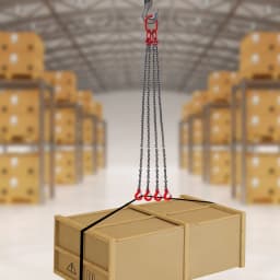 1.5m X 4 Root 8mm Chain Sling, 5T Lift Chain with Steel Grab Hook for Constructions
