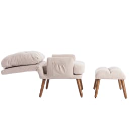 Lounge Chair With Footrest, Backrest 5-stage Adjustable, Tiltable, Chair With Side Shelf Lazy Sofa