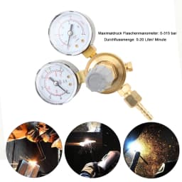 Argon CO2 Gauges Pressure Reducer Mig Flow Meter Control Valve Dual Gauge Welding Regulator