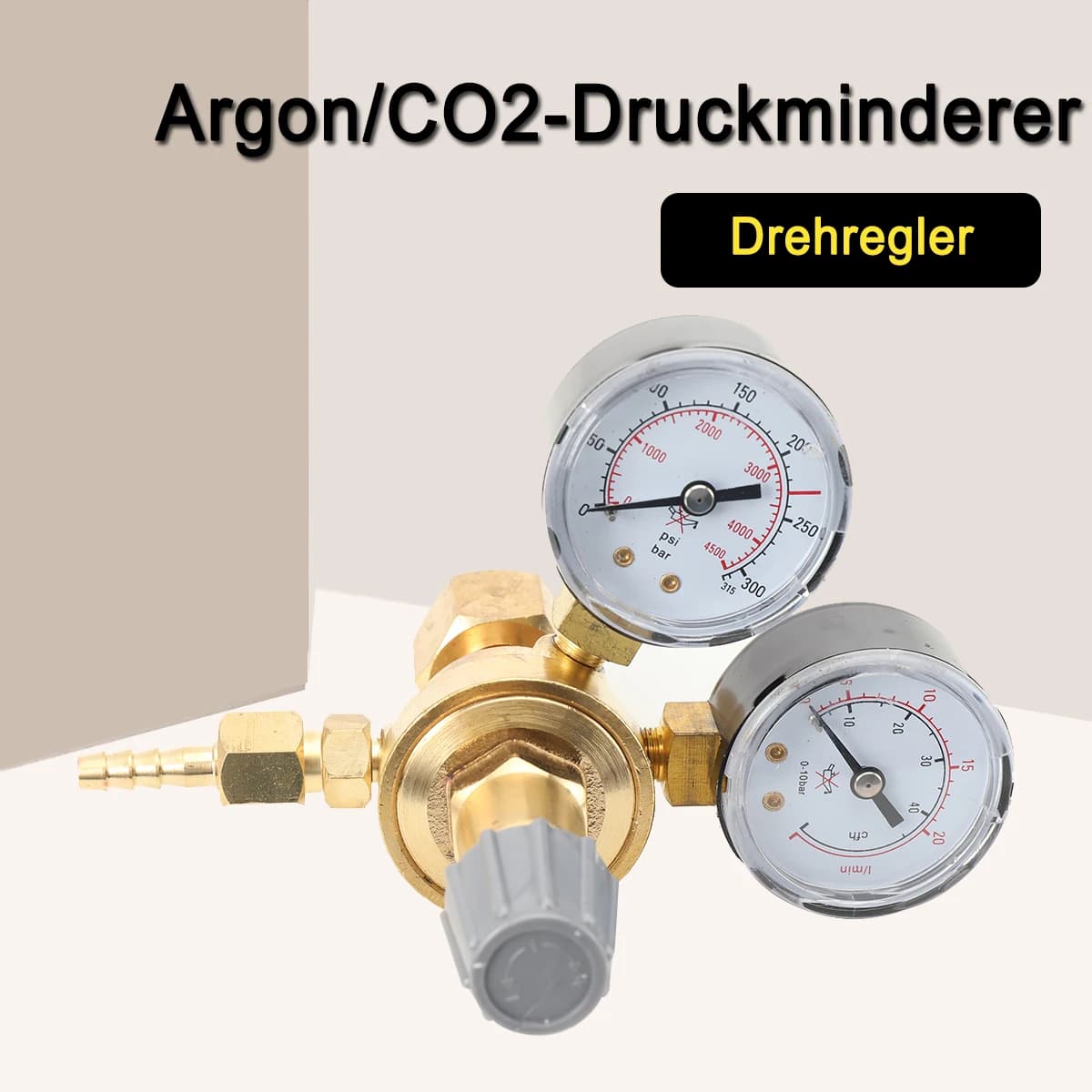 Argon CO2 Gauges Pressure Reducer Mig Flow Meter Control Valve Dual Gauge Welding Regulator