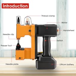 Electric Bag Sewing Machine 2200mAh Lithium Battery Handheld Industrial Packaging Sewing Machine for Hessian Canvas Fabric Bags