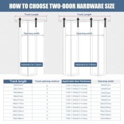 46" Folding Sliding Barn Door Hardware Kit for 42" 2 Doors Smoothly Quietly Black Track Shape Roller