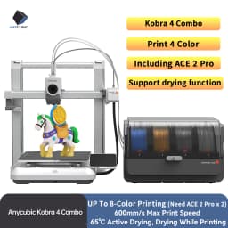 ANYCUBIC Kobra 4/Kobra 4 Combo 600mm/s Fast Printing 3D Printer Up to 8 Colors Filament APP Control 3D Printer